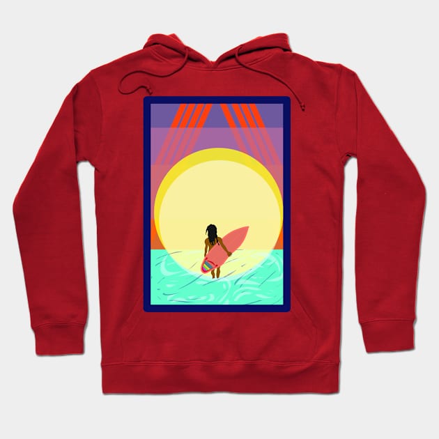 Surfer girl Hoodie by Sshirart